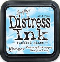 distress ink - tumbled glass
